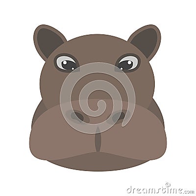 Hippopotamus Face Vector Illustration