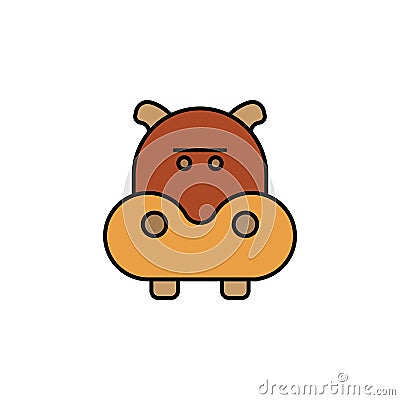 hippopotamus line icon. Element of jungle for mobile concept and web apps illustration. Thin line Vector Illustration