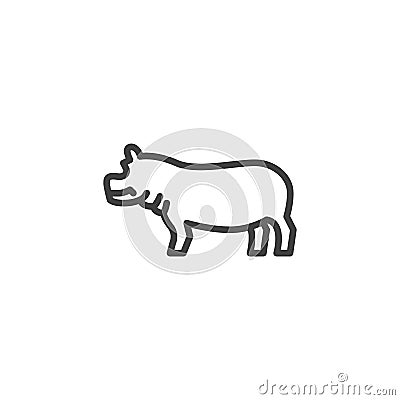 Hippopotamus line icon Vector Illustration