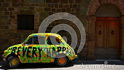 Hippy car in Montalcino no.1 Stock Photo