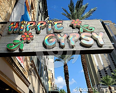 Hippy chic gypsy sign Arizona Editorial Stock Photo