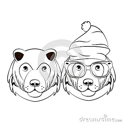 Hipster bears cool sketch Vector Illustration