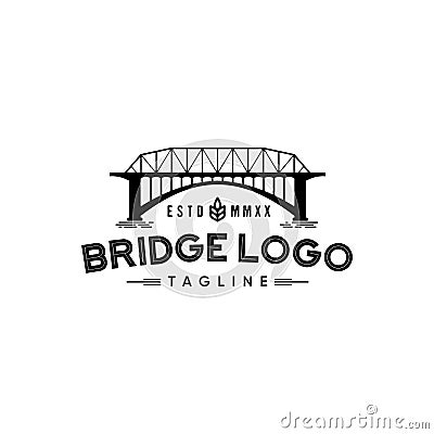 Hipster bridge logo design inspiration Vector Illustration