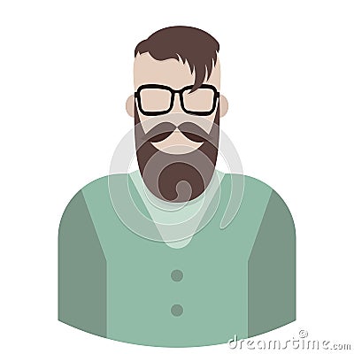 Hipster character with hipster elements and icons.Vector illustration Isolated on white background Vector Illustration