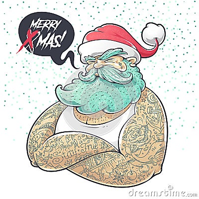 Hipster Claus Vector Illustration
