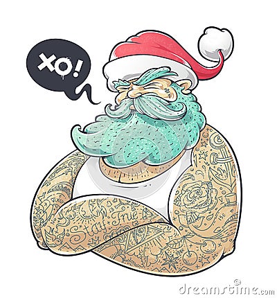 Hipster Claus Vector Illustration
