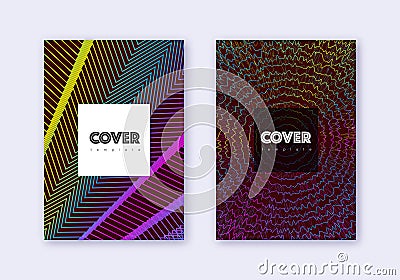 Hipster cover design template set Vector Illustration