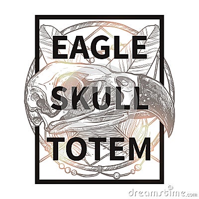 Hipster Design With Eagle Skull Vector Illustration
