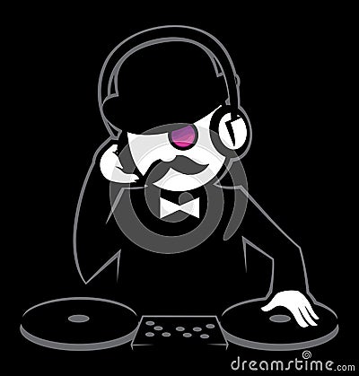 Hipster DJ 2 Vector Illustration