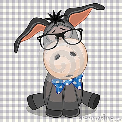 Hipster Donkey Vector Illustration