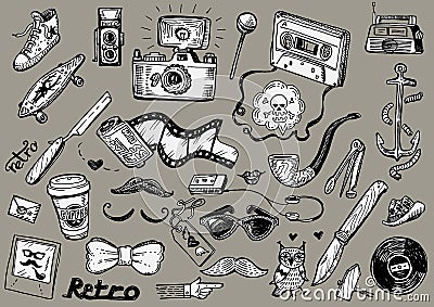 Hipster doodles Vector Illustration