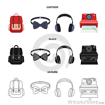 Hipster, fashion, style, subculture .Hipster style set collection icons in cartoon,black,outline style vector symbol Vector Illustration