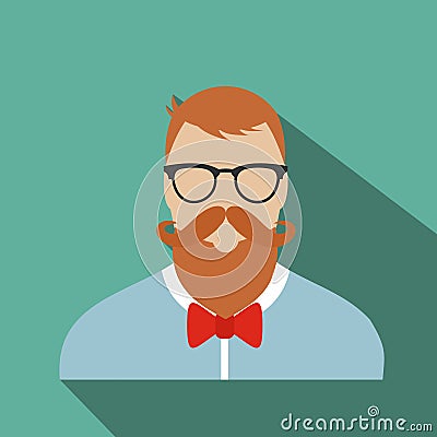 Hipster flat character Stock Photo