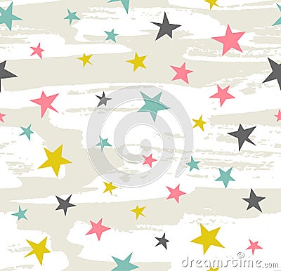 Hipster Geometric Star seamless Pattern. Vector Star Pattern. Vector Illustration