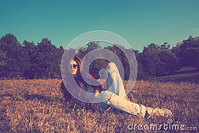 Hipster girl Stock Photo