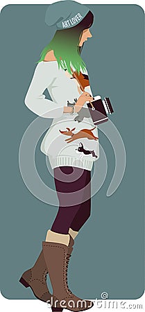 Hipster girl Vector Illustration