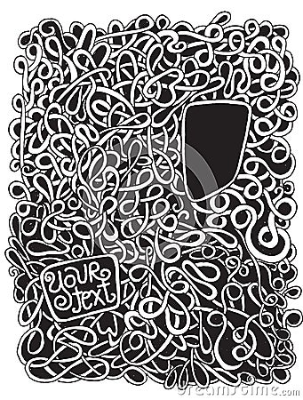 Hipster Hand drawn Vector pattern. Abstract background with line Vector Illustration