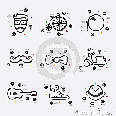 Hipster infographic Vector Illustration