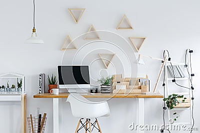 Hipster interior with ladder light Stock Photo