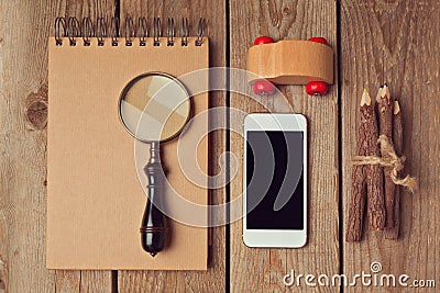 Hipster lifestyle. Vintage and modern objects collection Stock Photo