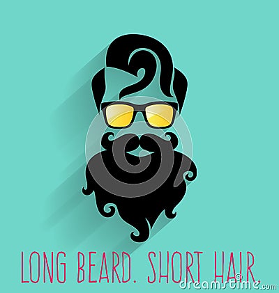 Hipster. Long Beard. Vector Illustration