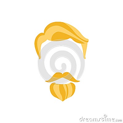Hipster Male Hair and Facial Style With Imperial Beard Vector Illustration
