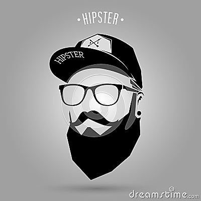 Hipster men cap Vector Illustration