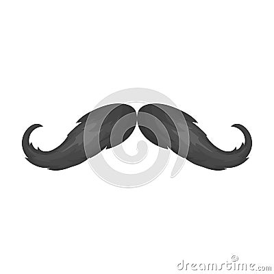 Hipster mustache icon in cartoon style isolated on white background. Vector Illustration