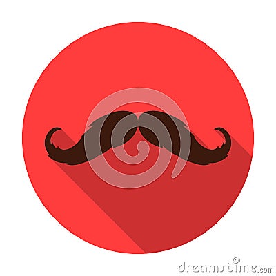 Hipster mustache icon in flat style isolated on white background. Hipster style symbol stock vector illustration. Vector Illustration