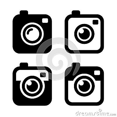 Hipster Photo or Camera Icons Set. Vector Vector Illustration