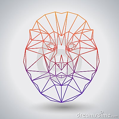 Hipster polygonal animal lion. Triangle animal Vector Illustration