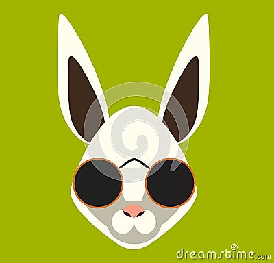 Hipster rabbit with sunglasses. Vector stock. Vector Illustration