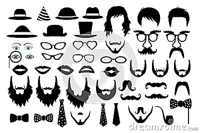 Hipster retro icon party set vector. Vector Illustration