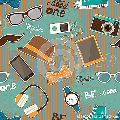 Hipster seamless elements Vector Illustration