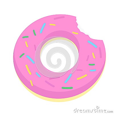 Hipster sprinkled donut float isolated over white background Vector Illustration