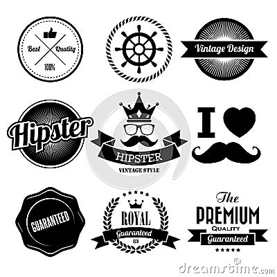 Hipster style Badge and Labels. Vector Illustration