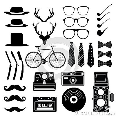 Hipster style set 1 . Vector illustration Vector Illustration