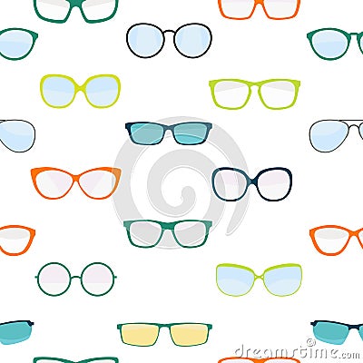 Hipster Summer Sunglasses Fashion Glasses Collection Seamless Pa Vector Illustration