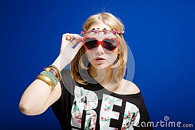 Hipster teenager girl Stock Photo