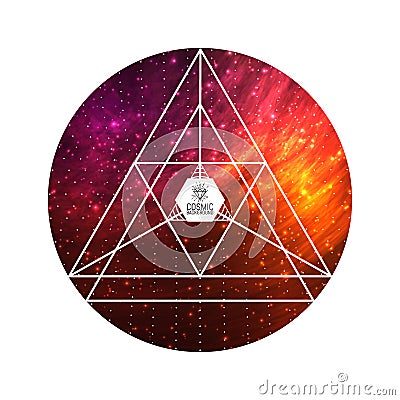 Hipster triangular colorful cosmic background Vector Illustration