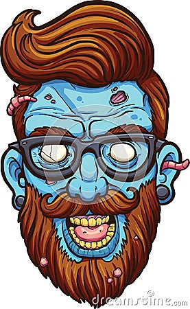 Hipster zombie Vector Illustration