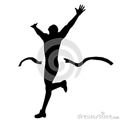 Hiqh quality male runner on finish Vector Illustration