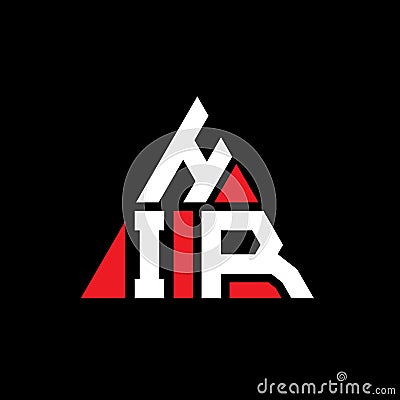 HIR triangle letter logo design with triangle shape. HIR triangle logo design monogram. HIR triangle vector logo template with red Vector Illustration