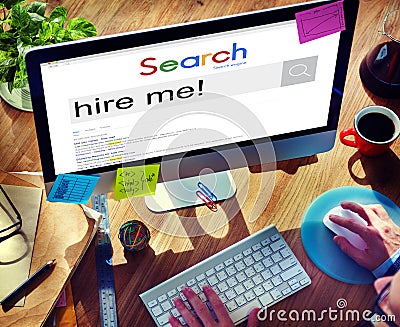 Hire me Recruiting Manpower Occupation Jobs Concept Stock Photo