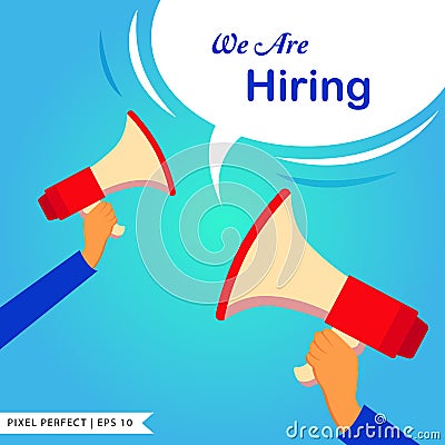 We are Hiring advertisement for job seekers Stock Photo