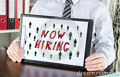 Hiring concept on a clipboard Stock Photo