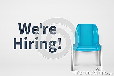 We are hiring concept. Vacant office chair. Empty seat business recruiting vector background Vector Illustration