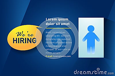 We are hiring / Employment recruitment job opportunity concept design. Isolated vector illustration. Vector Illustration