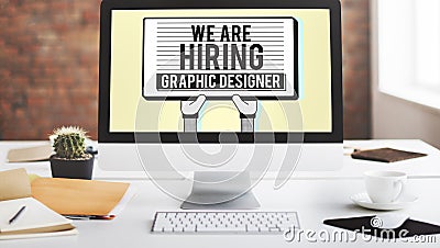 Hiring Graphic Designer Creative Sketch Visual Concept Stock Photo