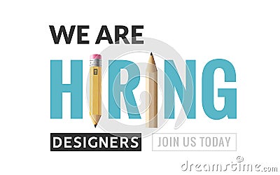 Hiring graphic designer vacancy poster. Hiring job graphic designer wanted creative vector illustration banner design Cartoon Illustration